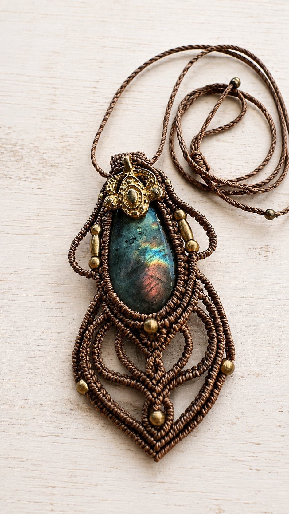 Amazonite Macramé Pendant