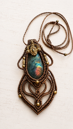 Amazonite Macramé Pendant