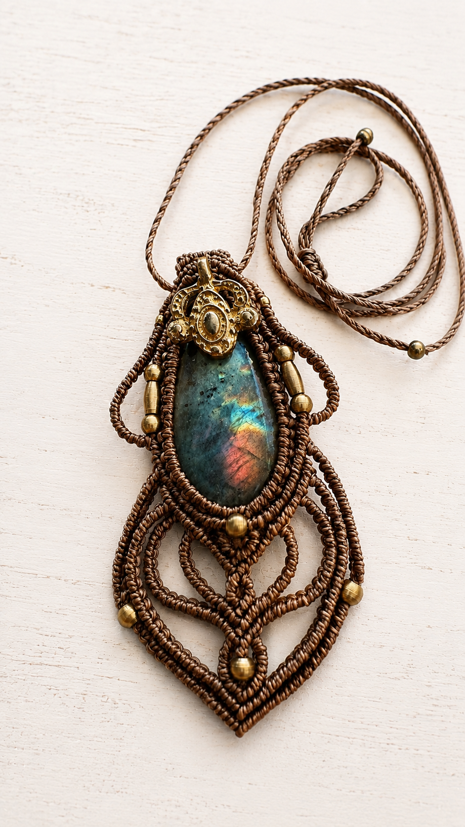 Amazonite Macramé Pendant