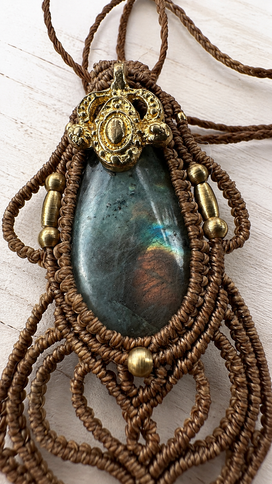 Amazonite Macramé Pendant