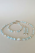 Aqua Bloom Schmuckset mit Halskette, Armband und Ohrringen
