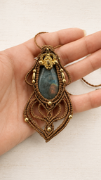 Amazonite Macramé Pendant