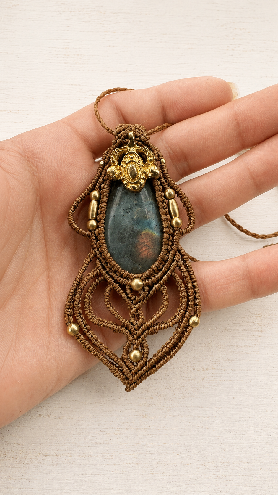 Amazonite Macramé Pendant