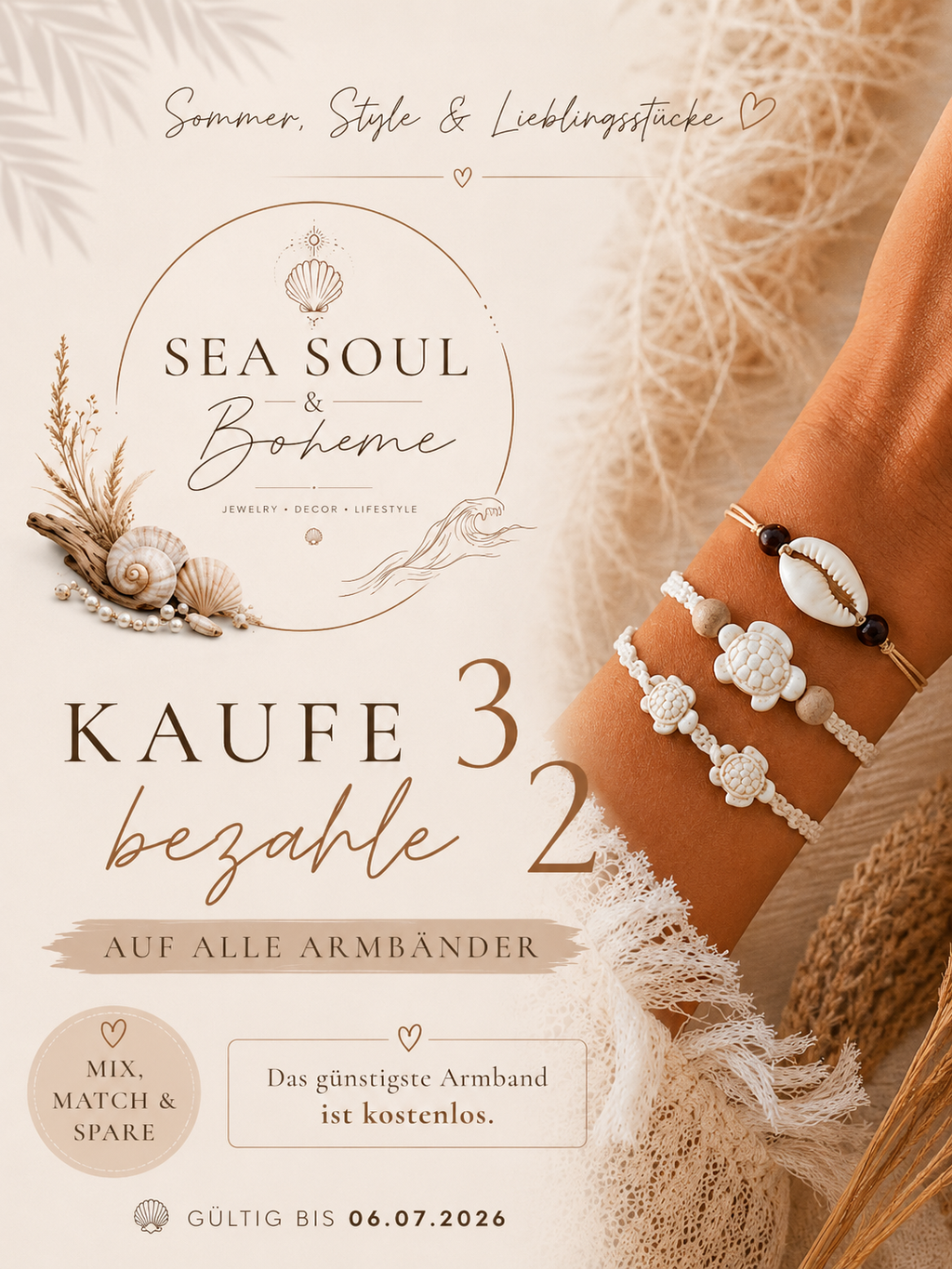 Makramee Armband „Coastal Breeze“